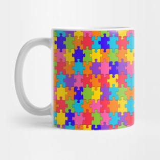 Cool Pattern Neck Gator Rainbow Puzzle Pieces Rainbow Pattern Mug